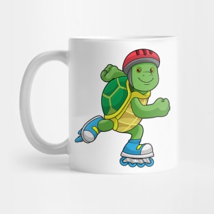 Turtle as Skater with Inline skates & Helmet Mug